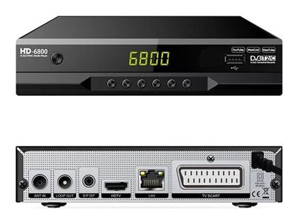 HD6800 Ψηφιακός Δέκτης Mpeg-4 HD (720p) με Λειτουργία PVR (Εγγραφή σε USB) Σύνδεσεις SCART / HDMI Factory