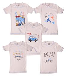 Φανελάκια παιδικά κοντομάνικα με τύπωμα Trendy fanP01-Λευκό - Trendy Kids