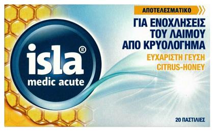 Isla Medic Acute Παστίλιες για Ξηρό Βήχα Εσπεριδοειδή & Μέλι 20τμχ FarmaSyn