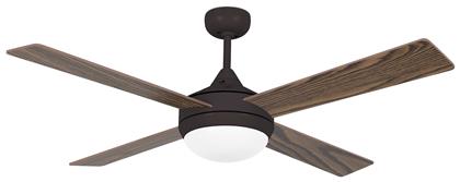 Icaria Ανεμιστήρας Οροφής 132cm με Φως και Τηλεχειριστήριο Καφέ Faro Barcelona