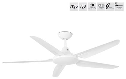 Less Ανεμιστήρας Οροφής 135cm με Τηλεχειριστήριο Λευκός Faro Barcelona