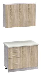 Festa I Σετ Ντουλάπια Κουζίνας Κρεμαστά & Δαπέδου με Πάγκο Εργασίας 100x60x85εκ. Pakketo