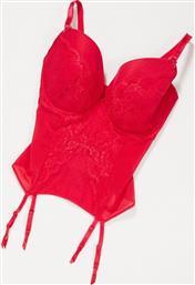 Figleaves juliette fuller bust plunge lace basque in red από το Asos