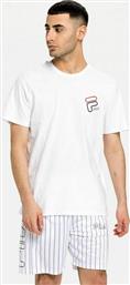 Janto Ανδρικό T-shirt Λευκό με Λογότυπο Fila