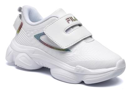 Παιδικά Sneakers Ανατομικά με Σκρατς για Κορίτσι Λευκά Fila