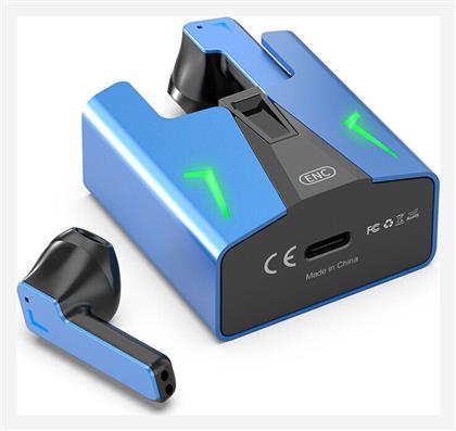 Kingkong In-ear Bluetooth Handsfree Ακουστικά με Θήκη Φόρτισης Μπλε Fineblue