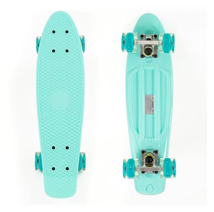 Mini Cruiser 6'' Complete Penny Board Τιρκουάζ με LED Ρόδες Fish Skateboards