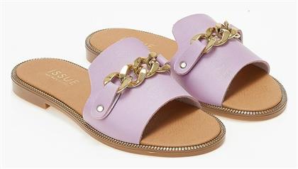 Φλατ σανδάλια με αλυσίδα - Λιλά - Issue Fashion