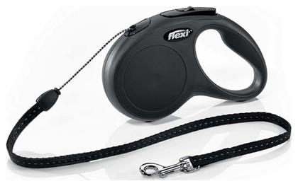 Πτυσσόμενο Λουρί/Οδηγός Σκύλου Ιμάντας 5m έως 12kg (Μαύρο) σε Μαύρο χρώμα 5m έως 12kg Flexi