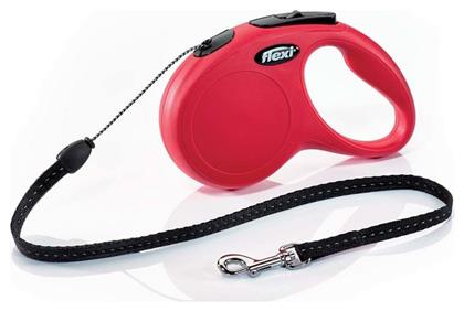 Πτυσσόμενο Λουρί/Οδηγός Σκύλου Ιμάντας New Classic σε Κόκκινο χρώμα 5m έως 12kg Flexi
