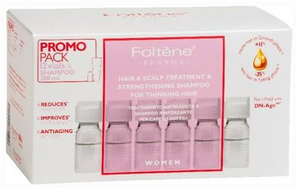 Hair & Scalp Treatment Αμπούλες Μαλλιών Ενδυνάμωσης για Γυναίκες 12x200ml Foltene