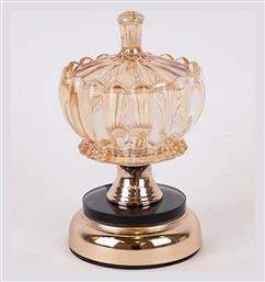 Φοντανιέρα Γυάλινη με Καπάκι 10x20cm Χρυσή - Estheti