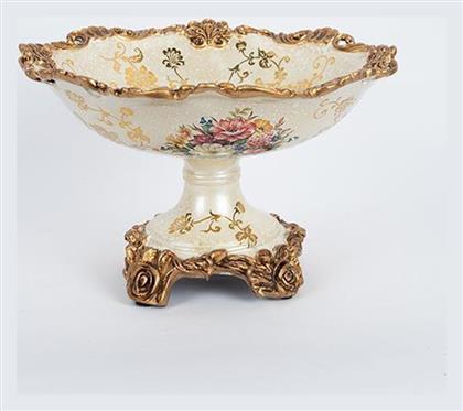 Φοντανιέρα Πορσελάνης με Καπάκι 30x30x20cm Χρυσή - Estheti