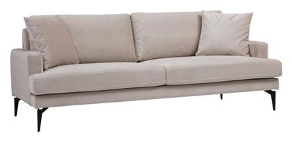 Fortune Διθέσιος Καναπές Βελούδινος 175x90x88εκ. Μπεζ-μαύρο - Pakketo