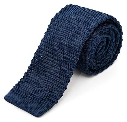 Ανδρική Γραβάτα Πλεκτή Μονόχρωμη σε Navy Μπλε Χρώμα Fragosto