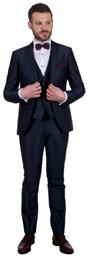 Three Pieces Slim Fit Suit - Diamond Blue Fragosto