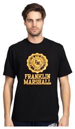 Ανδρικό T-shirt Μαύρο Με Στάμπα Franklin & Marshall από το Cosmossport