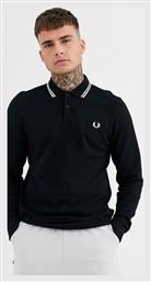 Fred Perry Ανδρική Μπλούζα Polo Μακρυμάνικη Μαύρη από το Koolfly