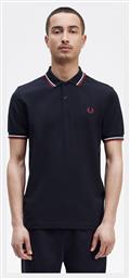 Twin Tipped Ανδρικό T-shirt Κοντομάνικο Polo Μπλε Fred Perry