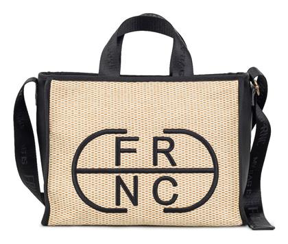 Frnc Γυναικεία Shopping Bag Beige Black 8041-bb - FRNC