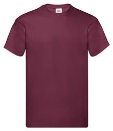 Original T Ανδρικό Διαφημιστικό T-shirt Κοντομάνικο Burgundy Fruit of the Loom