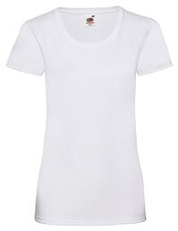 Valueweight T Γυναικείο Διαφημιστικό T-shirt Κοντομάνικο σε Λευκό Χρώμα Fruit of the Loom