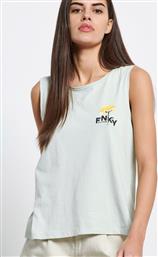 Funky Buddha Αμάνικη Καλοκαιρινή Γυναικεία Μπλούζα Misty Blue από το Outletcenter