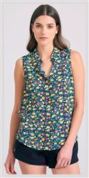Αμάνικο Γυναικείο Πουκάμισο Μαύρο Floral Funky Buddha