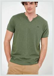 Ανδρική Μπλούζα με Κουμπιά Κοντομάνικη Χακί Funky Buddha