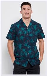 Ανδρικό Πουκάμισο Κοντομάνικο Floral Navy Μπλε Funky Buddha