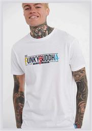 Ανδρικό T-shirt Λευκό με Λογότυπο Funky Buddha