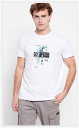 Ανδρικό T-shirt Λευκό με Στάμπα Funky Buddha