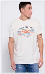 Ανδρικό T-shirt Λευκό με Στάμπα Funky Buddha