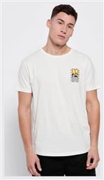 Ανδρικό T-shirt Λευκό με Στάμπα Funky Buddha