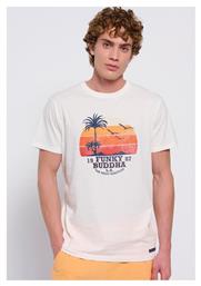 Ανδρικό T-shirt Λευκό με Στάμπα Funky Buddha