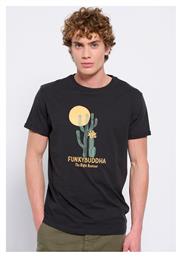 Ανδρικό T-shirt Μαύρο με Στάμπα Funky Buddha