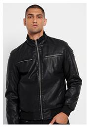 Biker Δερμάτινο Μπουφάν Μαύρο Funky Buddha
