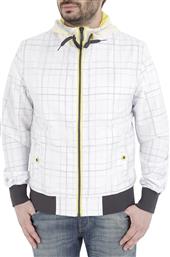 FB13-1112 Ανδρικό Μπουφάν Bomber για Άνοιξη Λευκό Funky Buddha