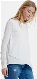 Funky Buddha FBL001-10107 Μακρυμάνικη Χειμερινή Γυναικεία Μπλούζα σε Λευκό χρώμα από το Koolfly
