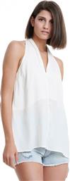 Funky Buddha FBL001-10817 Βραδινό Αμάνικο Γυναικείο Top Λευκό από το Koolfly