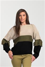 Funky Buddha FBL002-14209 Μακρυμάνικο Γυναικείο Πουλόβερ Μπεζ από το Koolfly