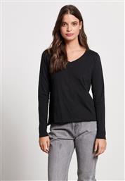 Funky Buddha Μακρυμάνικο Γυναικείο Top Μαύρο από το HallofBrands