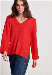 Funky Buddha Μακρυμάνικο Γυναικείο Μάλλινο Πουλόβερ Poppy Red από το Notos