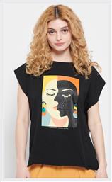 FBL007-12504 Γυναικείο T-shirt Μαύρο Funky Buddha