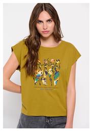 FBL007-18504 Γυναικείο Αθλητικό T-shirt Χακί Funky Buddha