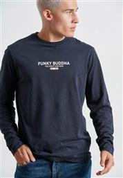 Funky Buddha FBM002-00107 Ανδρική Μπλούζα Μακρυμάνικη Navy από το Koolfly