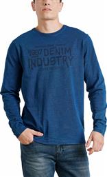 Funky Buddha FBM002-02407 Ανδρική Μπλούζα Μακρυμάνικη Indigo από το Koolfly