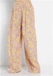 Funky Buddha Γυναικεία Ψηλόμεση Υφασμάτινη Παντελόνα με Λάστιχο σε Wide Γραμμή Lavender
