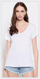 Γυναικείο Αθλητικό T-shirt με V Λαιμόκοψη Optic White Funky Buddha