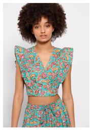 Γυναικείο Crop Top Αμάνικο Καλοκαιρινό Τιρκουάζ Funky Buddha